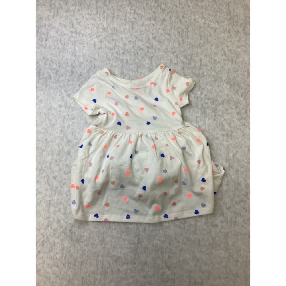 Cat & Jack Baby Girls Heart Print Dress and Diaper Cover Set 12M Cream F16794077